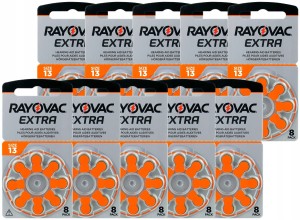 Baterie Słuchowe RAYOVAC 13 MF PR48 ZincAir 80szt.