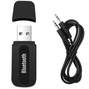 BLUETOOTH odbiornik dźwięku Adapter FM TRANSMITER USB + AUX MINI-JACK